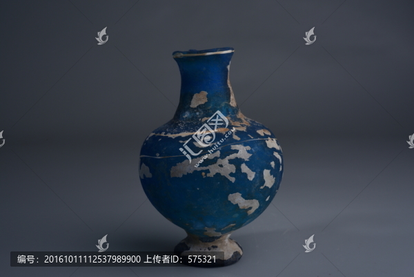 琉璃,戰(zhàn)國(guó)藍(lán)底琉璃瓶