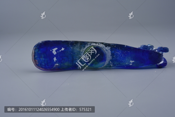 琉璃,戰(zhàn)國五彩龍頭帶鉤琉璃