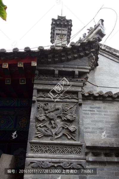 花卉磚雕,墀頭,西安萬壽八仙宮