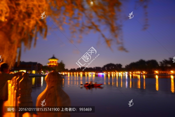 樹影婆娑什剎海夜景