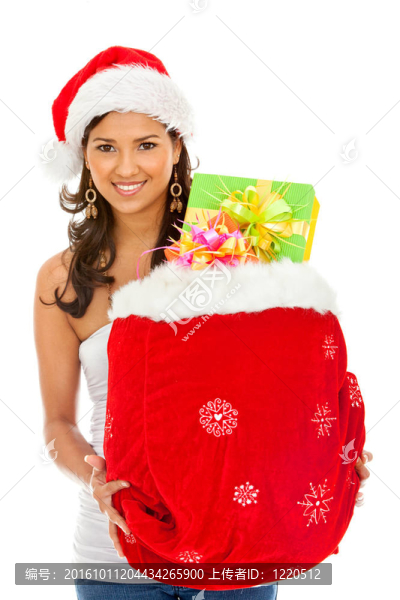 Santa女人與禮物