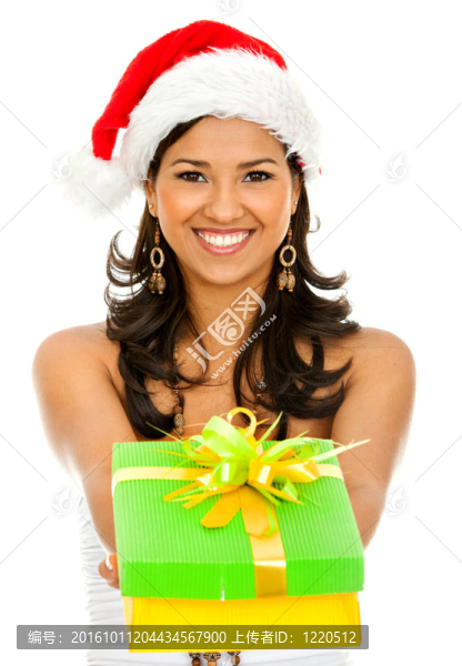 Santa送禮物的女人