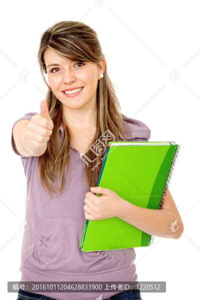 女學生豎起大拇指