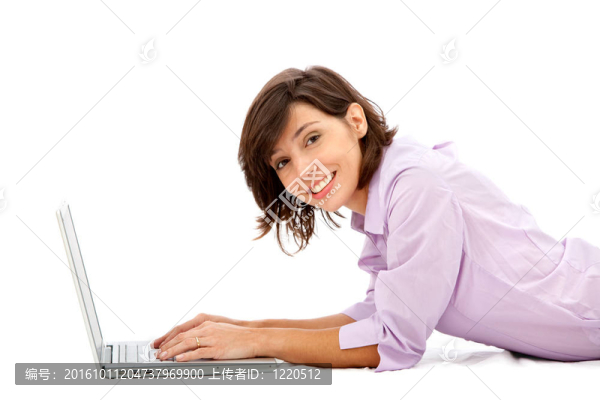商業(yè)女人與筆記本電腦