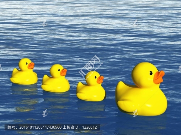 海洋上的橡皮鴨家族