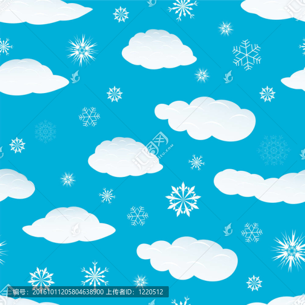 無縫的雪花和云