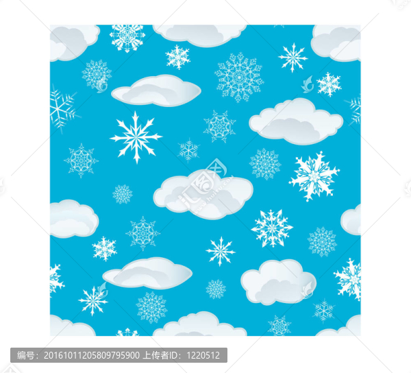 無縫的雪花和云
