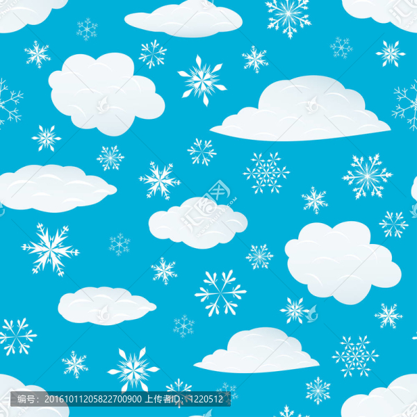 無縫的雪花和云
