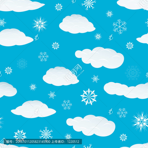 無縫的雪花和云