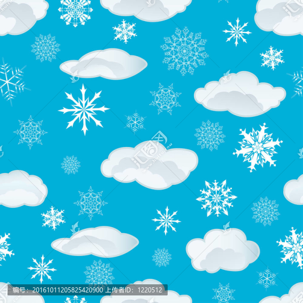 無(wú)縫的雪花和云