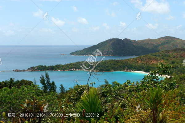 塞舌爾海灘。普拉蘭島。