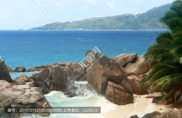 塞舌爾海灘。拉迪格島島。