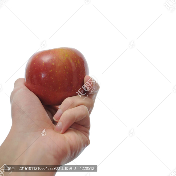 手持紅蘋(píng)果
