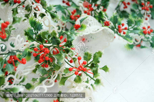 塑料的冬青花環(huán)