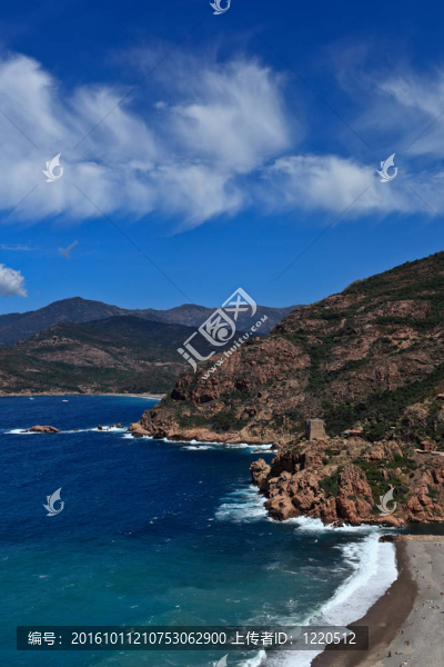 科西嘉島西海岸附近的波爾圖灣calanches