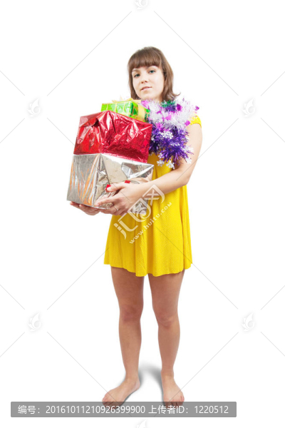 女孩與圣誕禮物