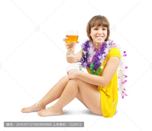 性感的女孩與香檳