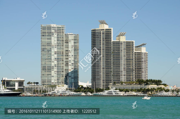 佛羅里達(dá)州市中心的天際線；邁阿密
