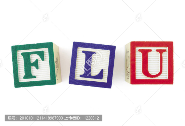 流感字母塊；從上面看