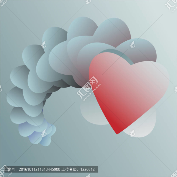 藍(lán)色的形狀形成情人的心