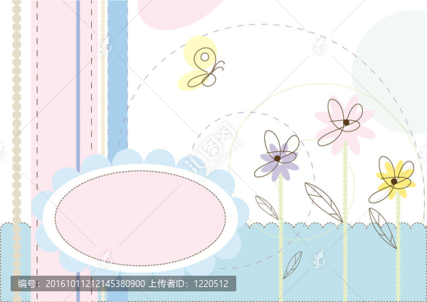淡色的花卉插圖。