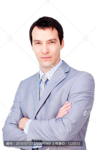 折疊臂嚴(yán)肅商人