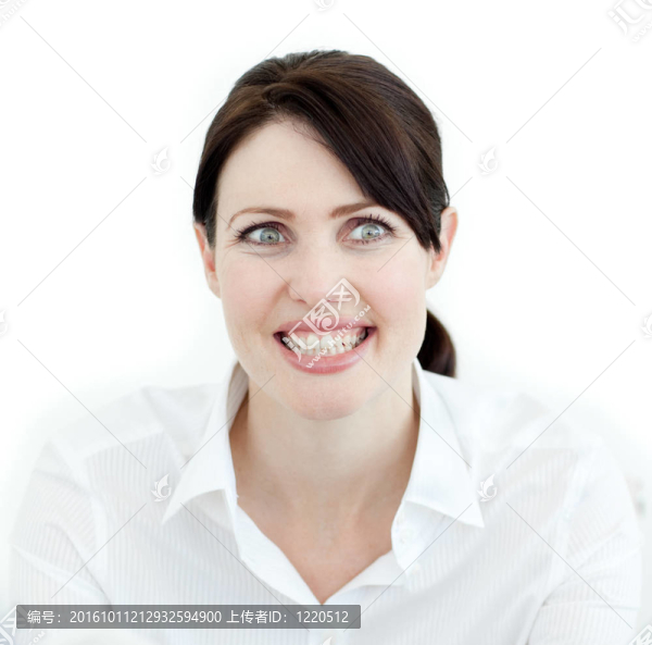 靠近一個微笑的女商人