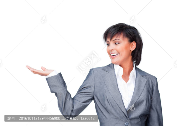 有吸引力的女人展示一種產(chǎn)品