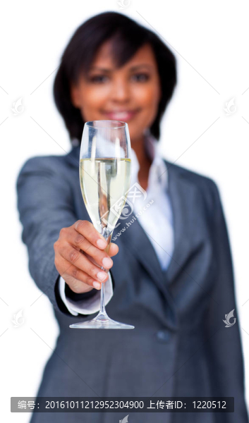 微笑的女商人慶祝
