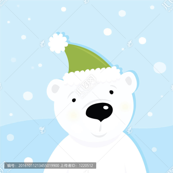 白雪上的北極熊