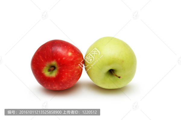 白色背景上的兩個(gè)蘋(píng)果
