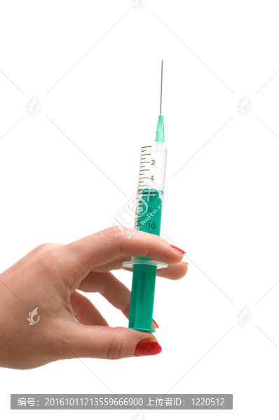 白色的手持注射器