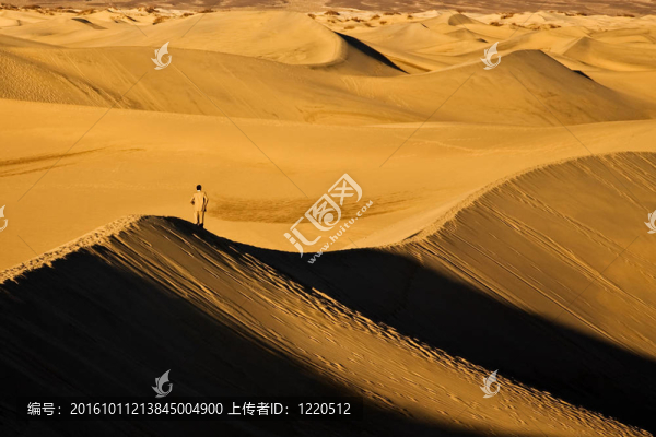 站在沙丘上的單身男子