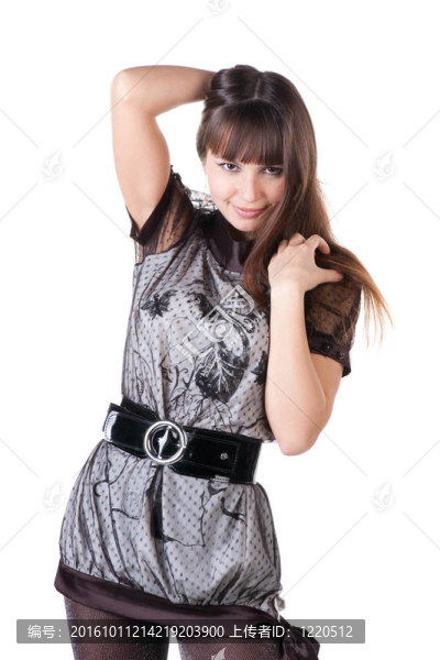 美麗的女人穿著性服裝。