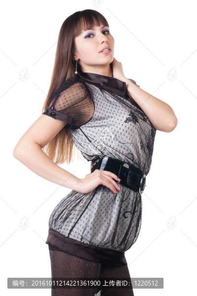 美麗的女人穿著性服裝。
