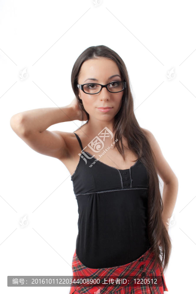漂亮苗條的女生長頭發(fā)的分離