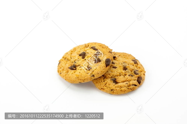 白色背景上分離的餅干