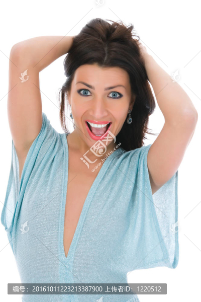穿藍衣服的女人肖像
