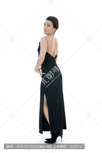 在晚禮服的女人肖像