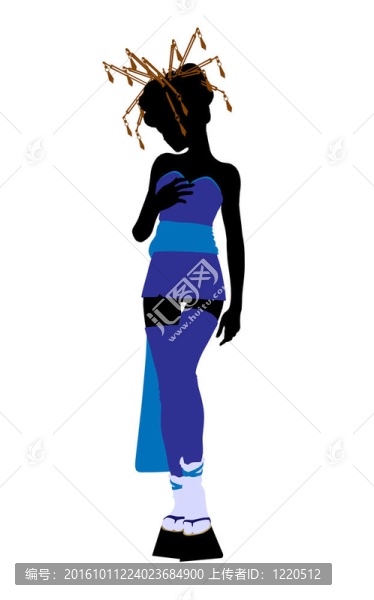 藝妓插畫剪影