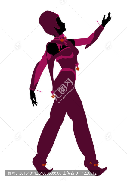 女小丑插圖剪影