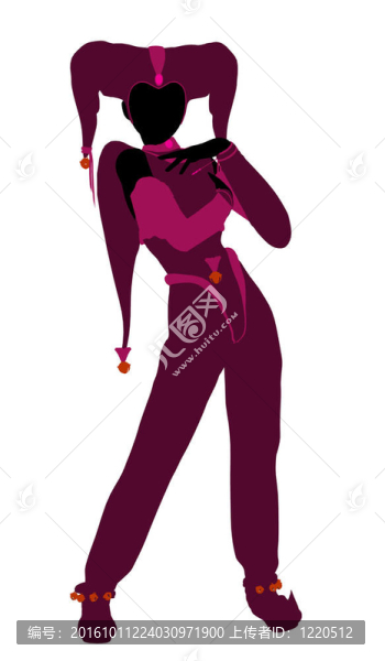 女小丑插圖剪影