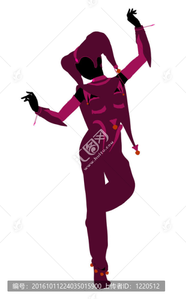 女小丑插圖剪影