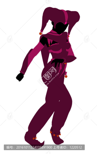 女小丑插圖剪影
