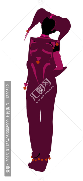 女小丑插圖剪影