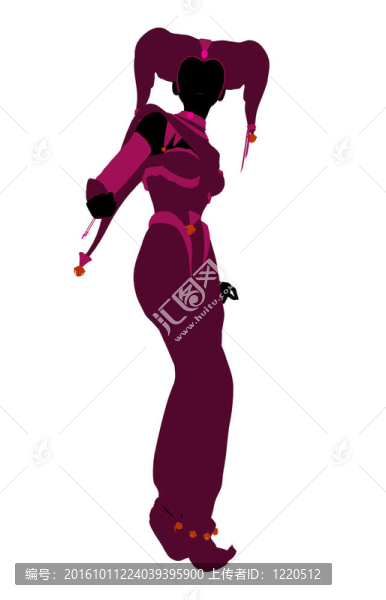 女小丑插圖剪影