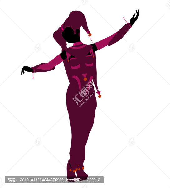 女小丑插圖剪影