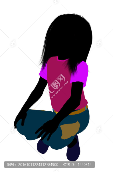 高加索女孩插圖剪影
