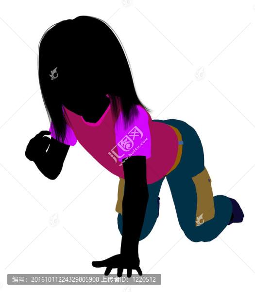 高加索女孩插圖剪影