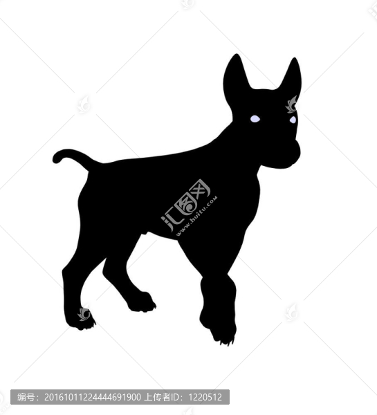 小狗插圖剪影